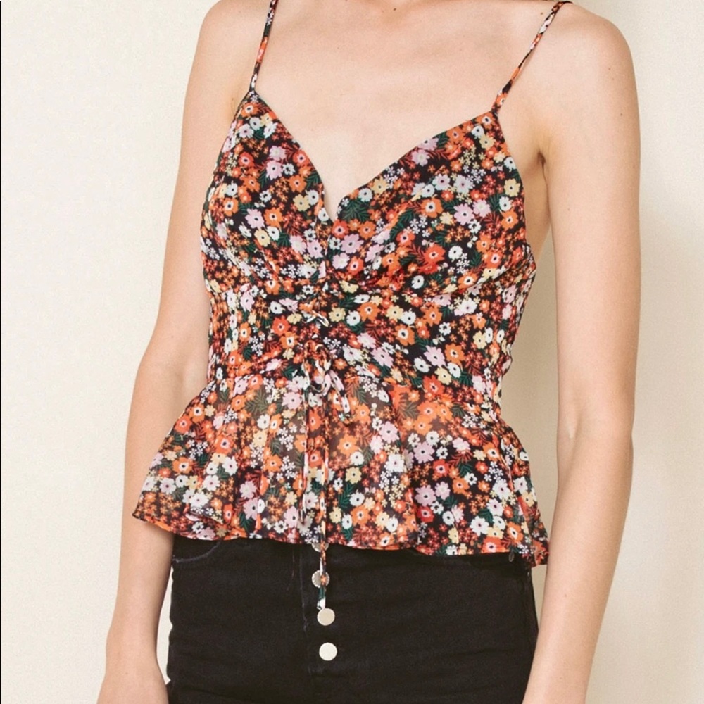 THE EAST ORDER FLORAL HARLEY TOP XS NWOT